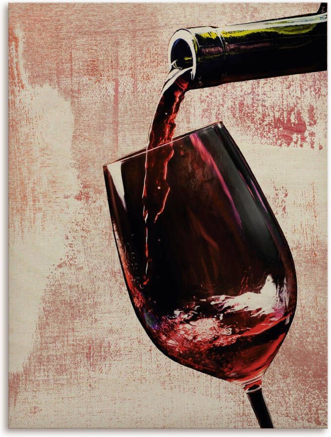 Artland Artprint op hout Wijn rode wijn