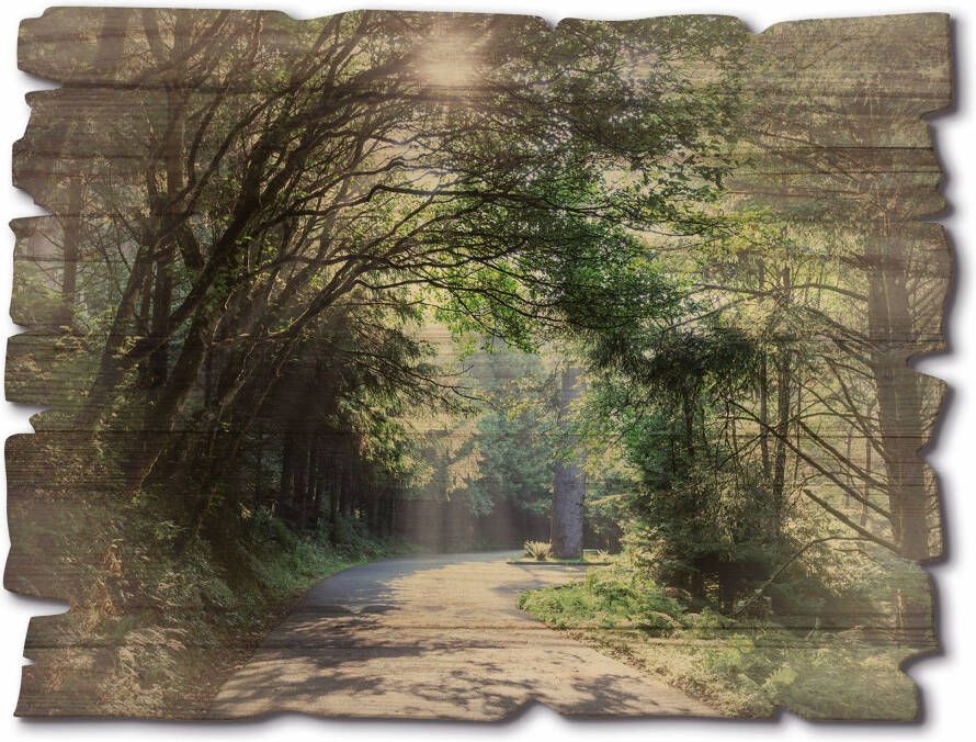 Artland Artprint op hout Zonnig bos - Foto 4