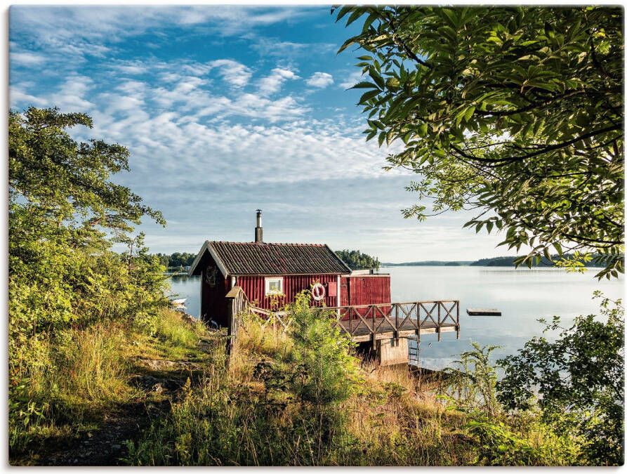 Artland Artprint op linnen Archipel Zweedse kust I gespannen op een spieraam