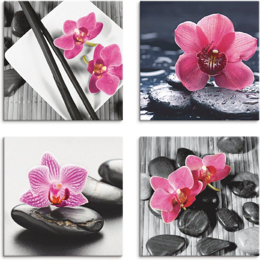 Artland Artprint op linnen Aziatische compositie orchidee zen (4-delig) - Foto 3