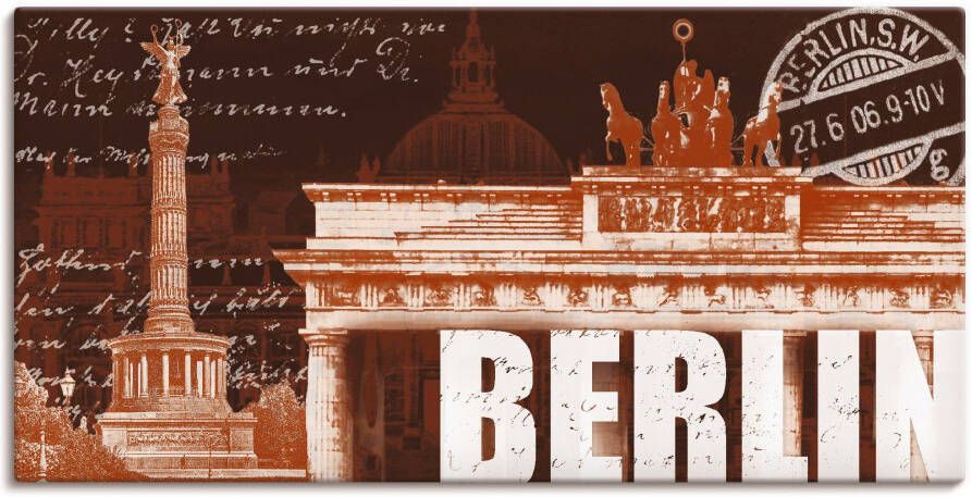 Artland Artprint op linnen Berlijn collage gespannen op een spieraam - Foto 1