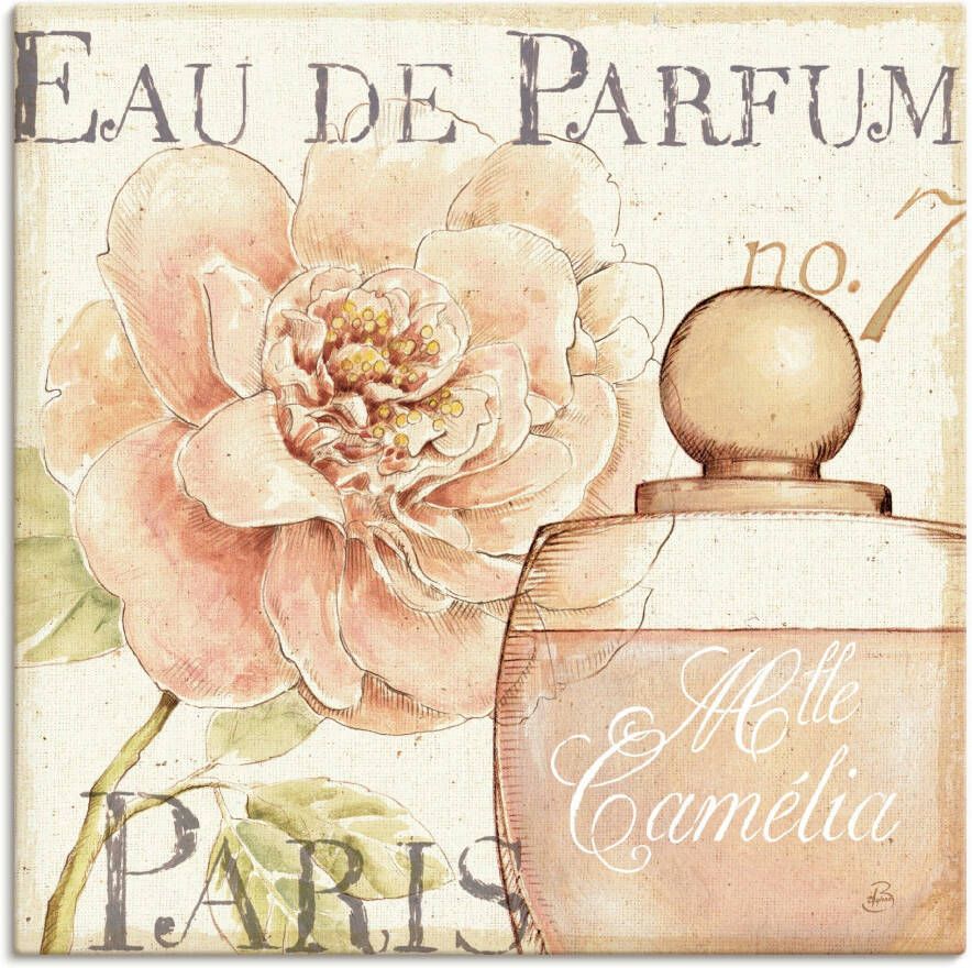 Artland Artprint op linnen Bloemen en parfum II gespannen op een spieraam