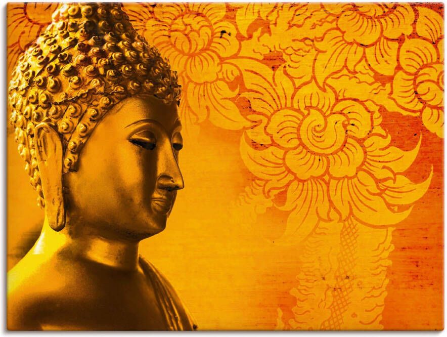 Artland Artprint op linnen Buddha goudkleurig beeld goudkleur - Foto 8