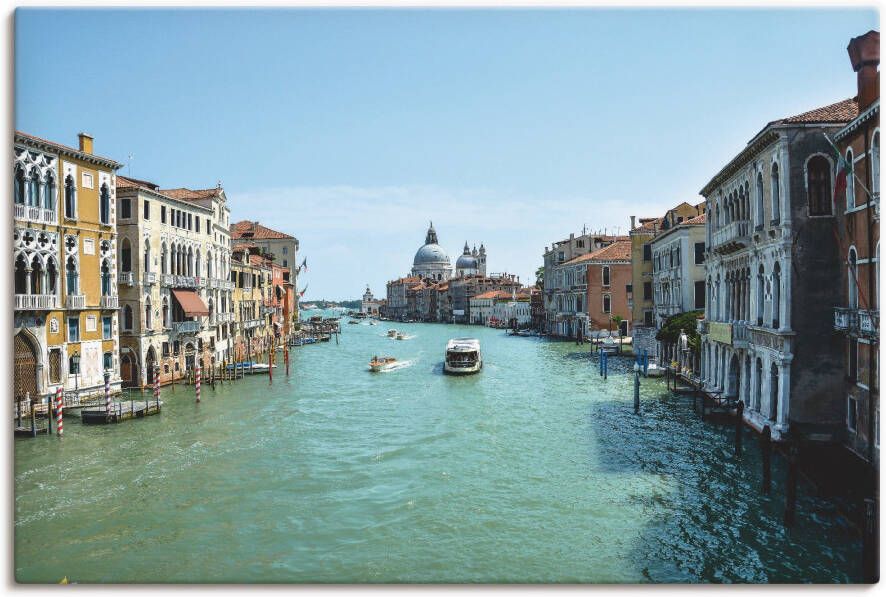 Artland Artprint op linnen Canale Grande Venetië bij zonneschijn