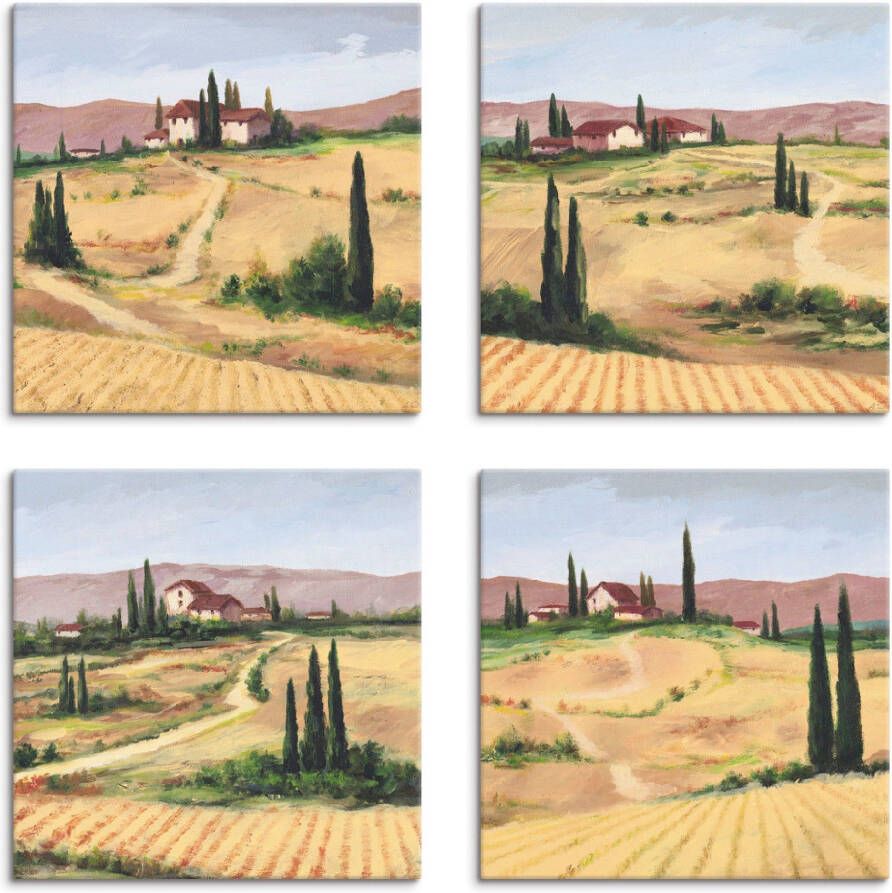 Artland Artprint op linnen De Toscaanse landschappen set van 4 verschillende maten (4-delig) - Foto 3