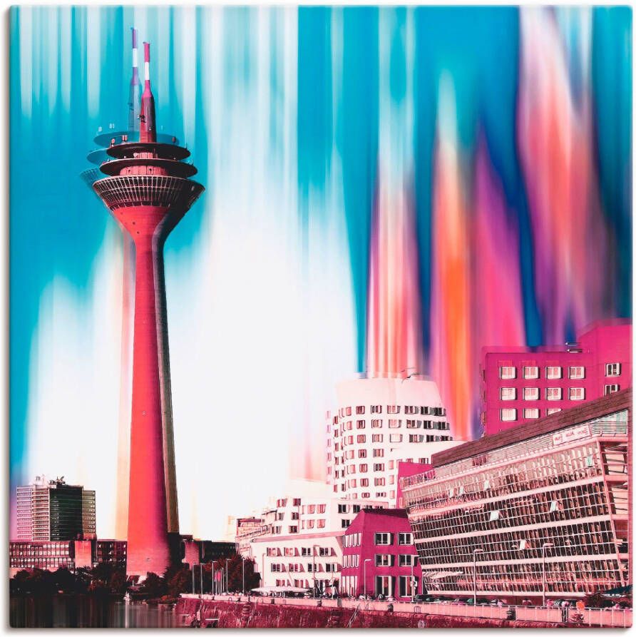 Artland Artprint op linnen Düsseldorf skyline collage I - Foto 3