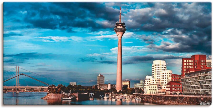 Artland Artprint op linnen Düsseldorf skyline I gespannen op een spieraam
