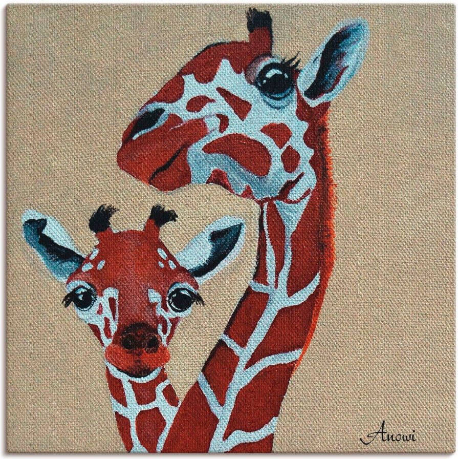 Artland Artprint op linnen Giraffen gespannen op een spieraam - Foto 3
