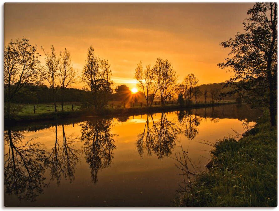 Artland Artprint op linnen Gouden morgen gespannen op een spieraam