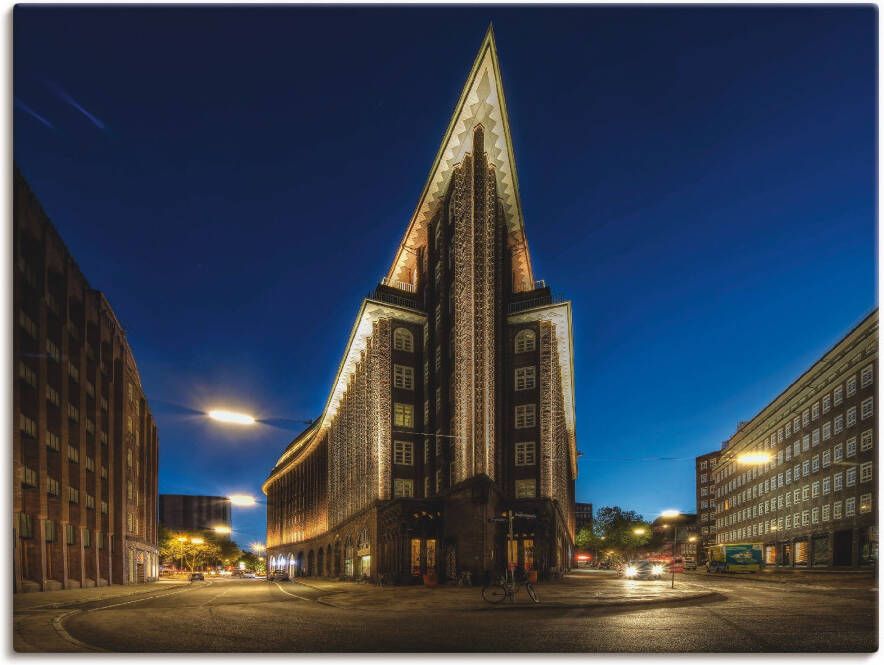 Artland Artprint op linnen Hamburg Chilehaus gespannen op een spieraam