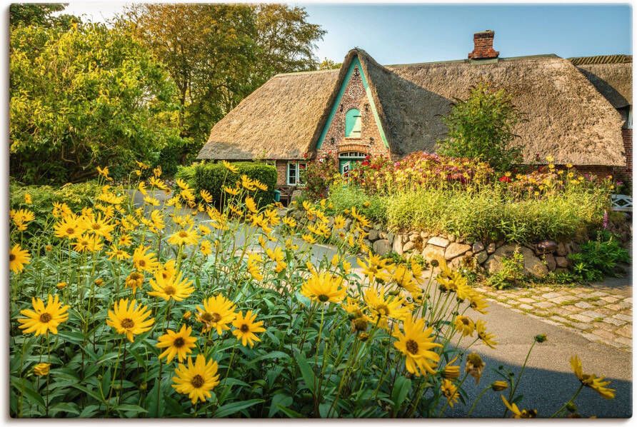 Artland Artprint op linnen Historische boerderij met cottagetuin Keitum - Foto 5