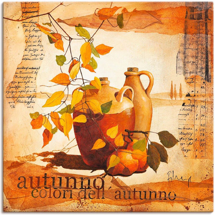 Artland Artprint op linnen Italiaanse herfstbladeren - Foto 1