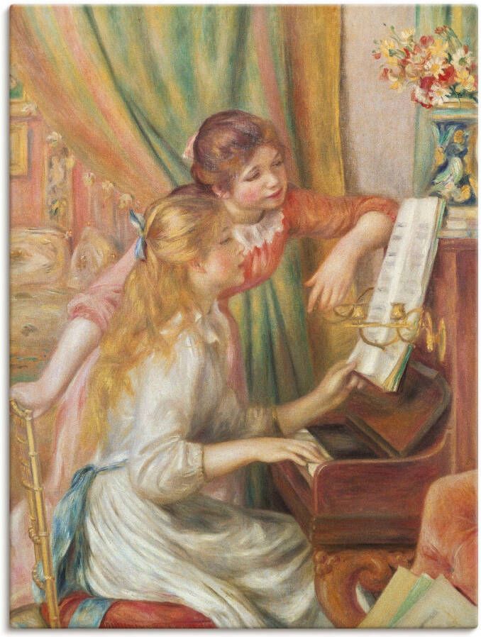 Artland Artprint op linnen Jong meisje aan de piano. 1892