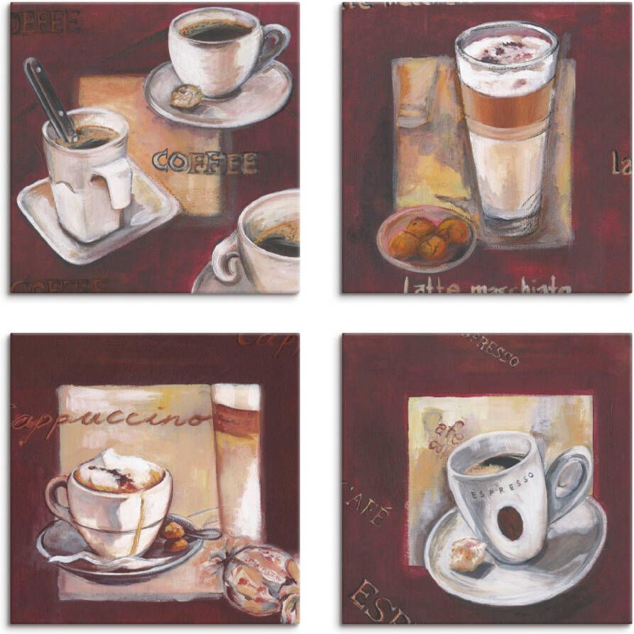 Artland Artprint op linnen Koffie I -II -III -IV set van 4 verschillende maten (4-delig) - Foto 3