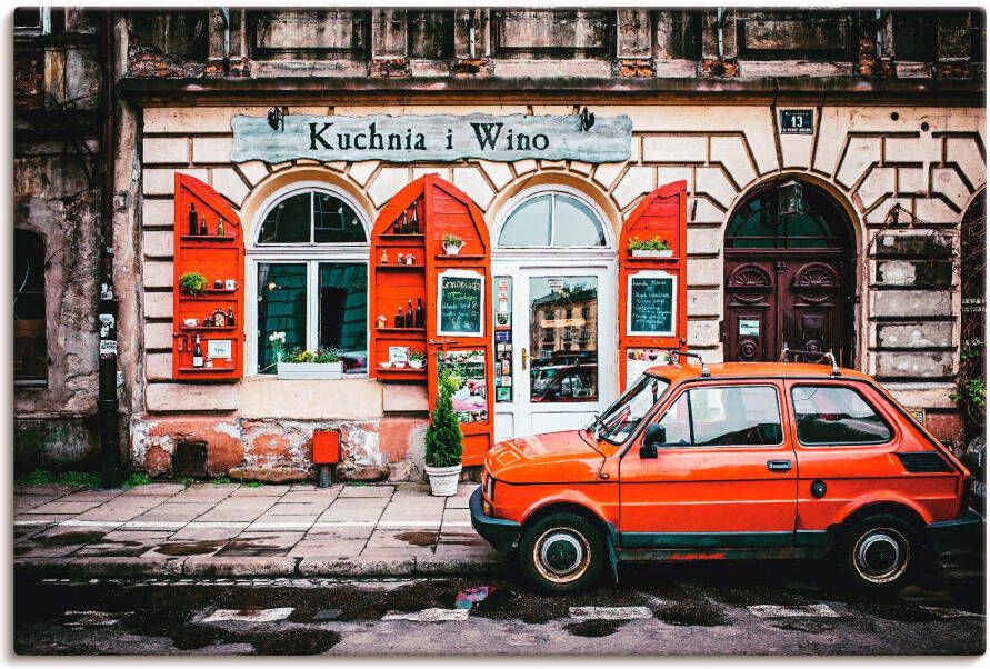 Artland Artprint op linnen Kuchnia i Wino in Kraków gespannen op een spieraam - Foto 3