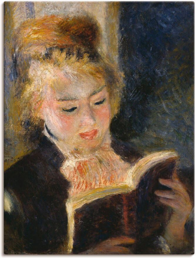 Artland Artprint op linnen Lezend meisje gespannen op een spieraam - Foto 5