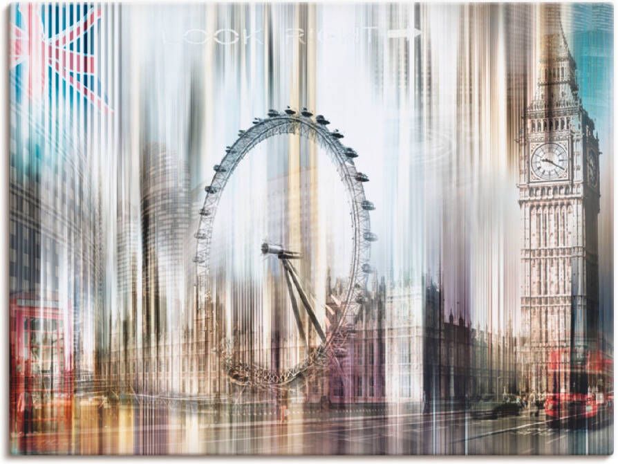 Artland Artprint op linnen Londen Skyline collage I gespannen op een spieraam - Foto 3