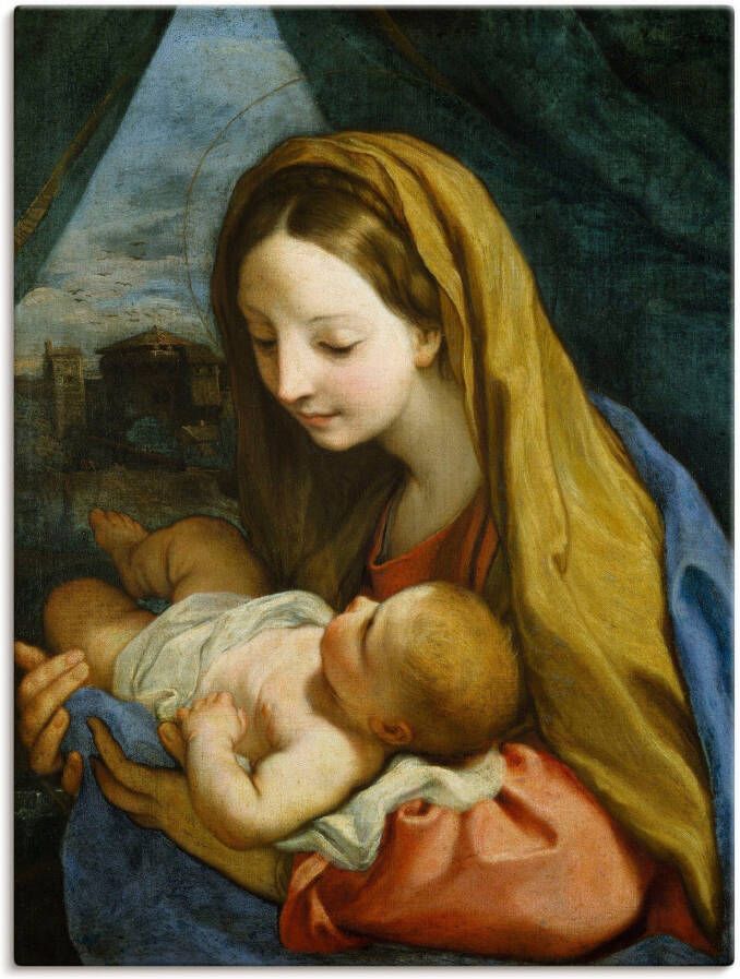 Artland Artprint op linnen Maria met het kind. Omstreeks 1660 - Foto 6