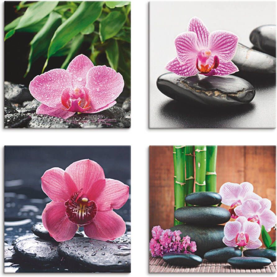 Artland Artprint op linnen Orchidee zensteen druppel Spa concept (4-delig) - Foto 3