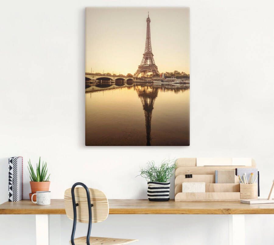 Artland Artprint op linnen Parijs Eiffeltoren V gespannen op een spieraam - Foto 1