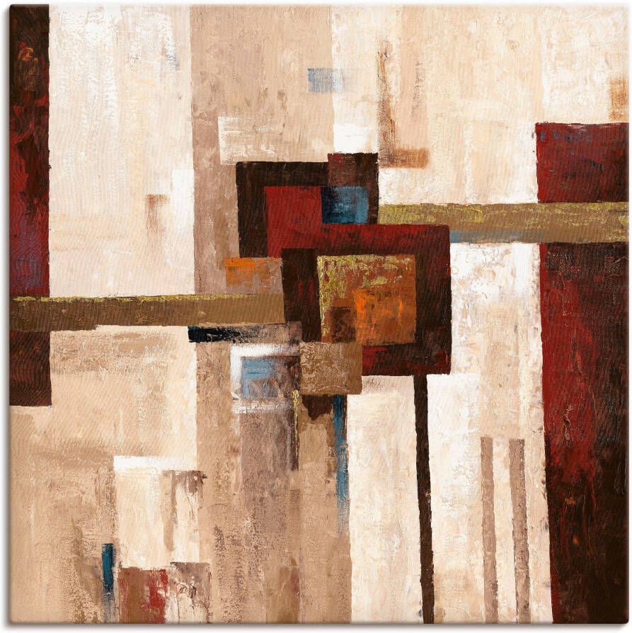 Artland Artprint op linnen Rode en bruine vierkanten II - Foto 6