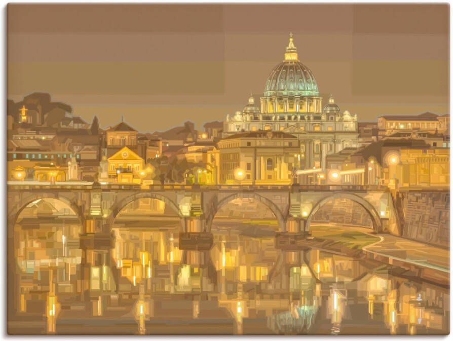 Artland Artprint op linnen Rome Sint-Pietersbasiliek - Foto 3