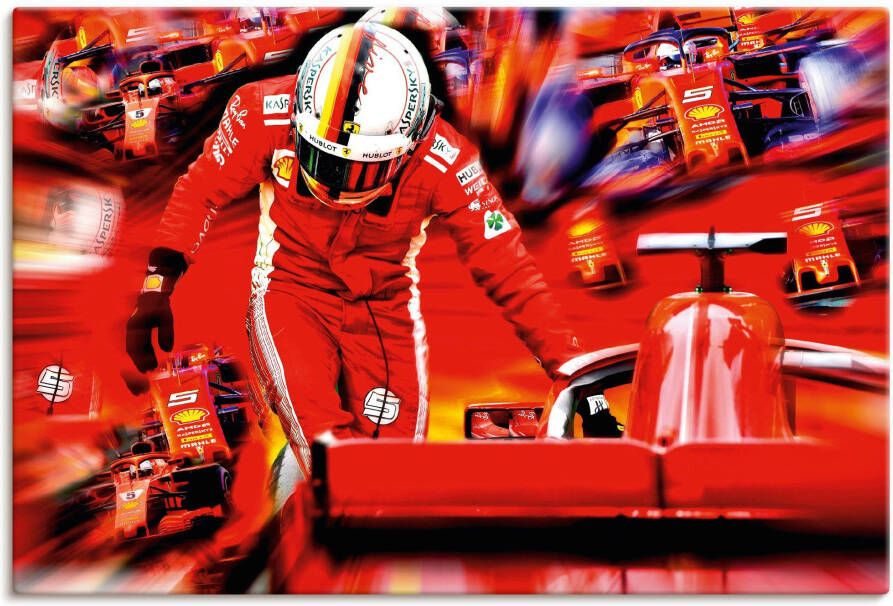 Artland Artprint op linnen Sebastian Vettel de Italiaanse jaren - Foto 1