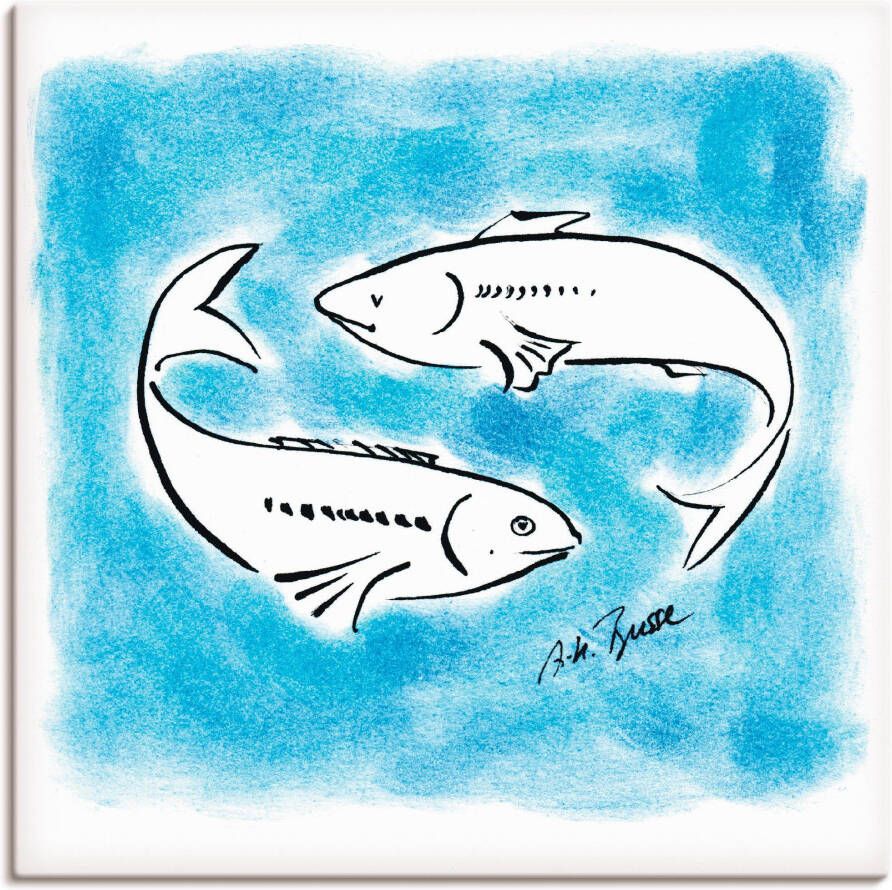 Artland Artprint op linnen Serie sterrenbeeld vissen