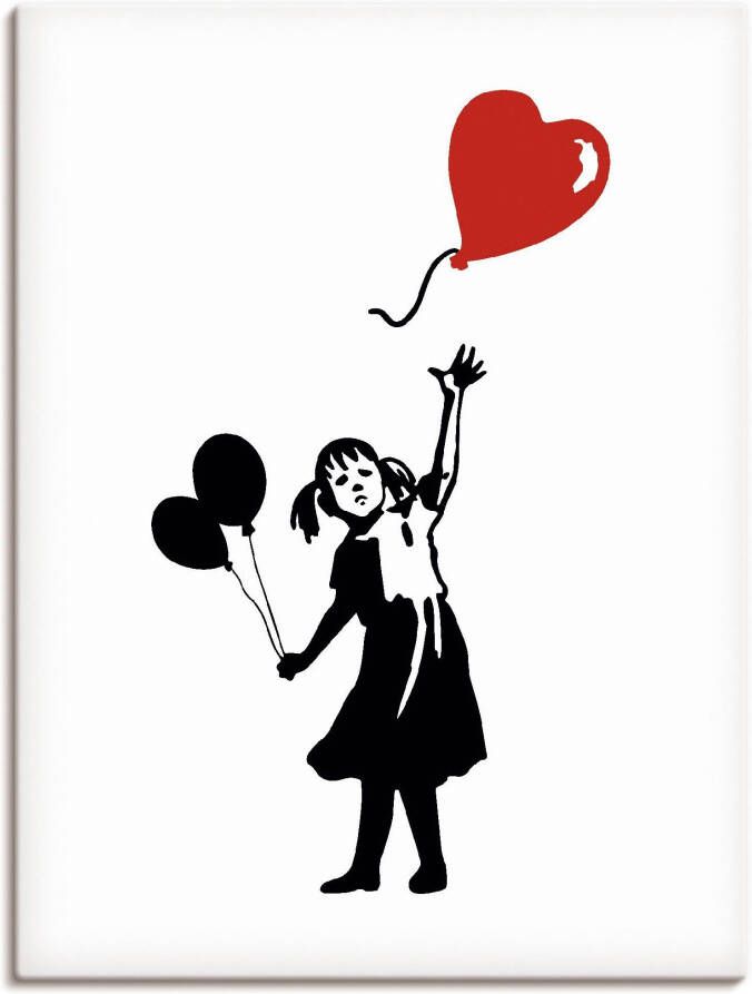 Artland Artprint op linnen Silhouet meisje ballon hart - Foto 5