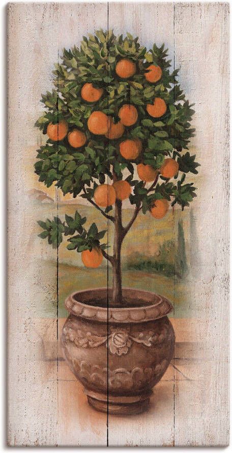 Artland Artprint op linnen Sinaasappelboompje met hout-look - Foto 6