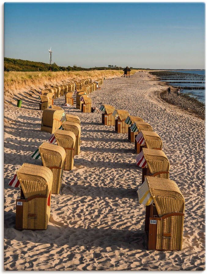 Artland Artprint op linnen Strandstoelen Oostzeekust in Wustrow - Foto 5
