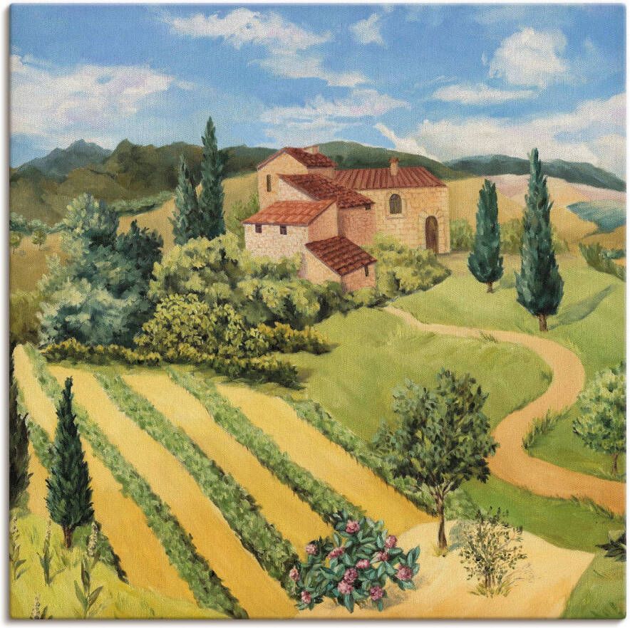 Artland Artprint op linnen Toscaans landschap II gespannen op een spieraam