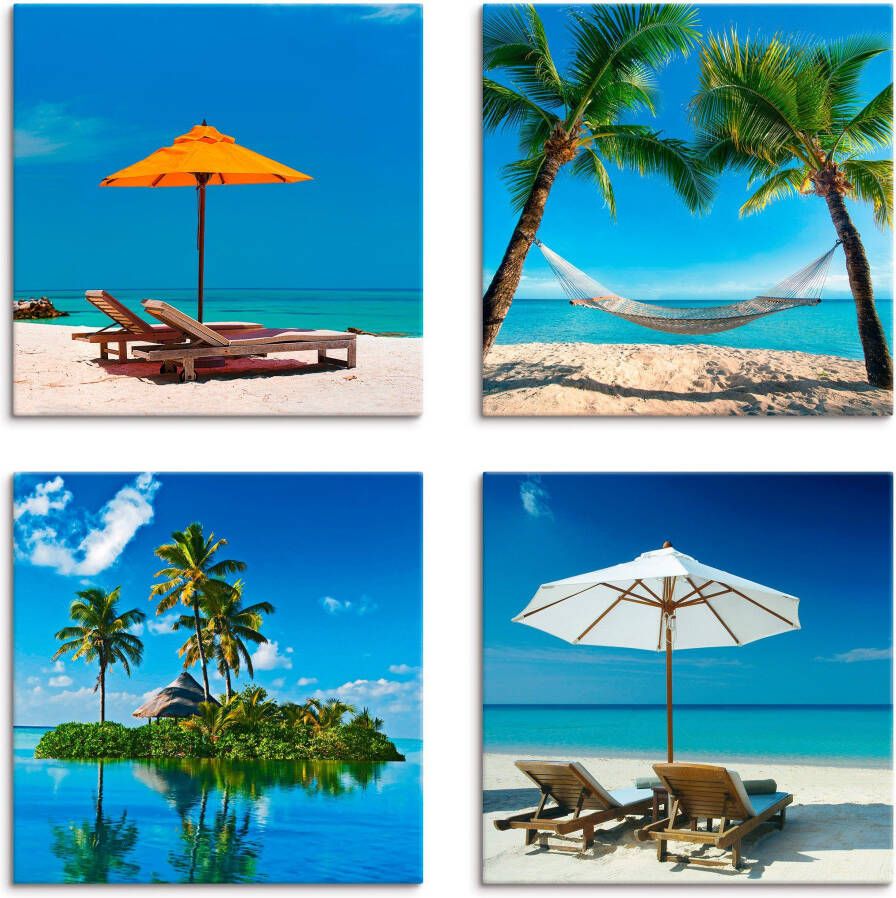 Artland Artprint op linnen Tropisch paradijs set van 4 verschillende maten (4-delig) - Foto 3