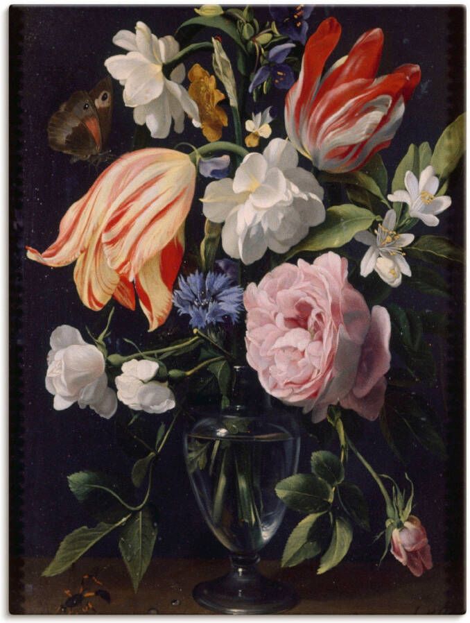 Artland Artprint op linnen Vaas met bloemen. 1637 gespannen op een spieraam - Foto 1
