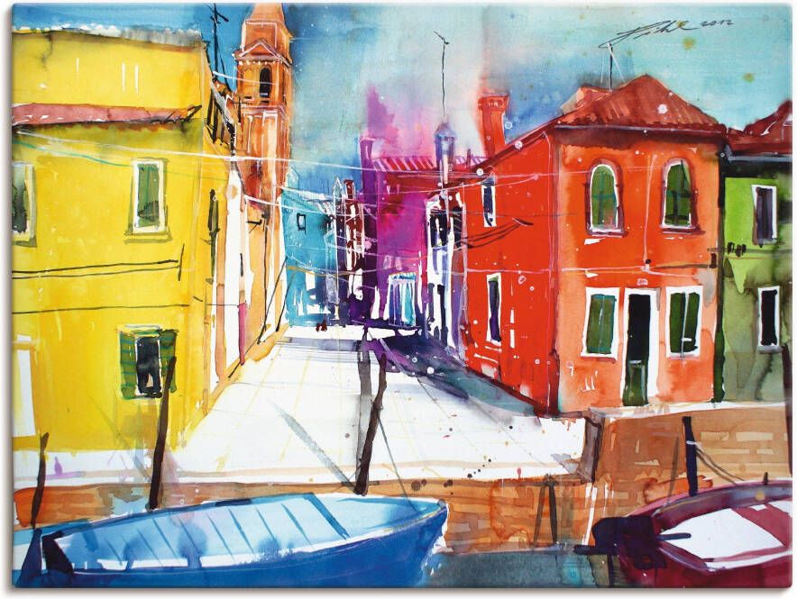 Artland Artprint op linnen Venetië Burano Fondamenta del Pizzo