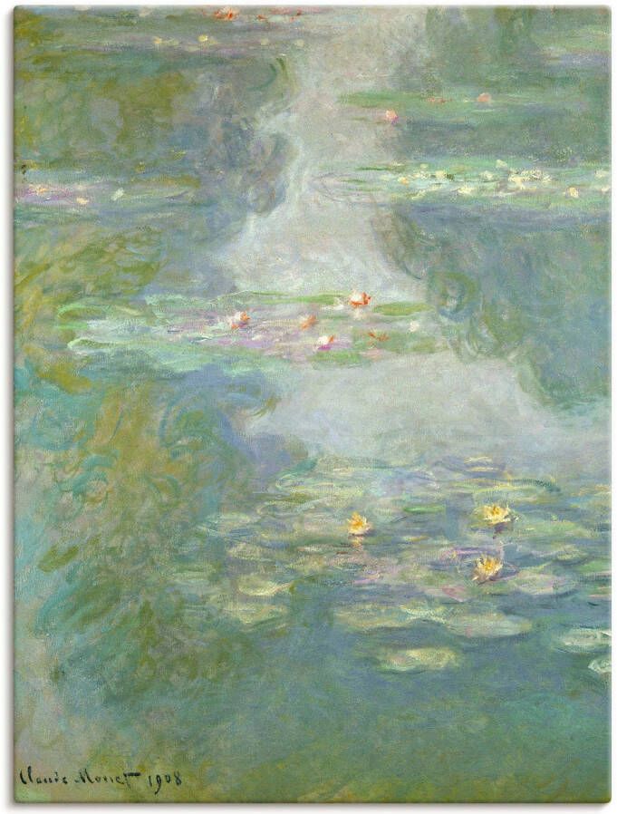 Artland Artprint op linnen Waterlelies (waterlandschap). 1908.