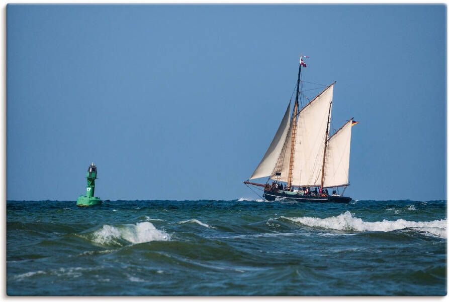 Artland Artprint op linnen Zeilschip op de Oostzee gespannen op een spieraam - Foto 1
