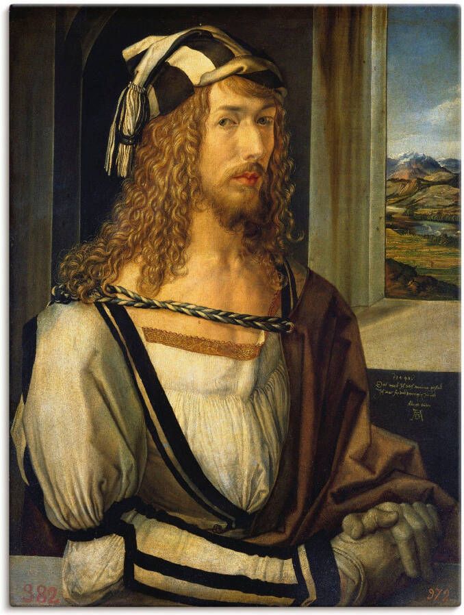 Artland Artprint op linnen Zelfportret met landschap. 1498 - Foto 6