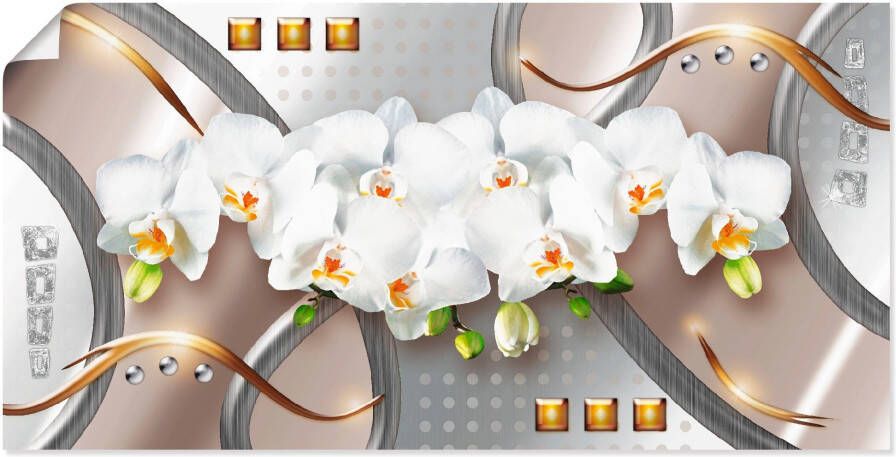 Artland Artprint Orchideeën met elementen als artprint op linnen poster in verschillende formaten maten - Foto 4