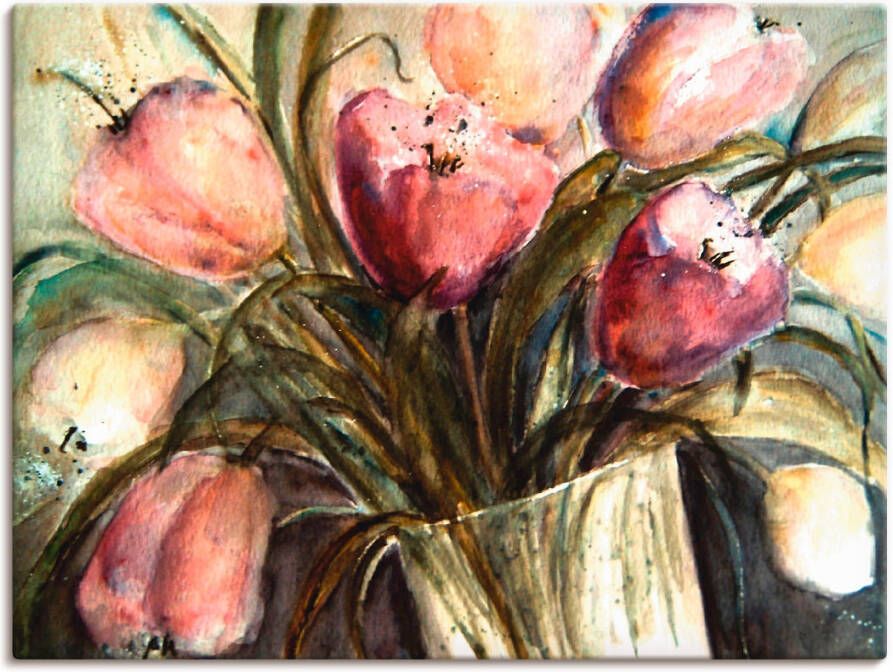 Artland Artprint Paars Tulpen in vaas als artprint op linnen poster muursticker in verschillende maten - Foto 3