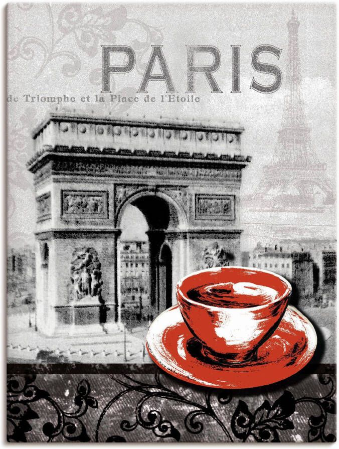 Artland Artprint Parijs Café au lait als artprint van aluminium artprint voor buiten artprint op linnen poster muursticker - Foto 4