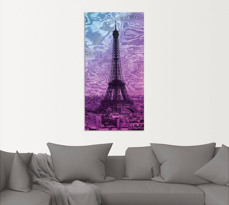 Artland Artprint Parijs Eiffeltoren paars blauw als artprint van aluminium artprint voor buiten artprint op linnen in verschillende maten - Foto 4