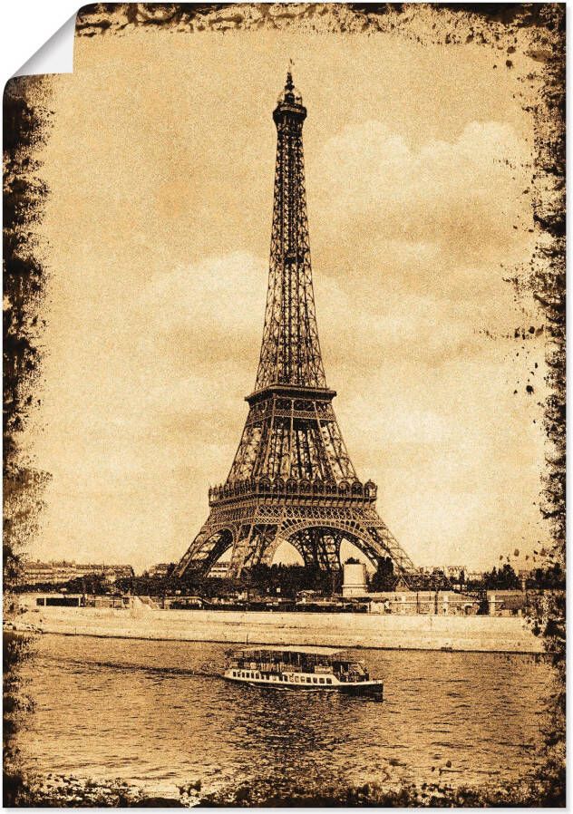 Artland Poster Parijs Eiffeltoren Vintage als artprint op linnen muursticker of poster in verschillende maten - Foto 4