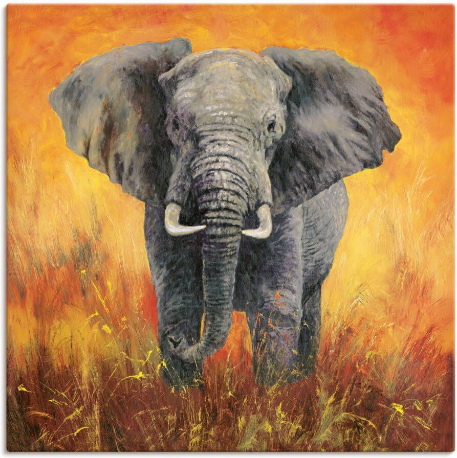 Artland Artprint Portret olifant als artprint van aluminium artprint voor buiten artprint op linnen in verschillende maten