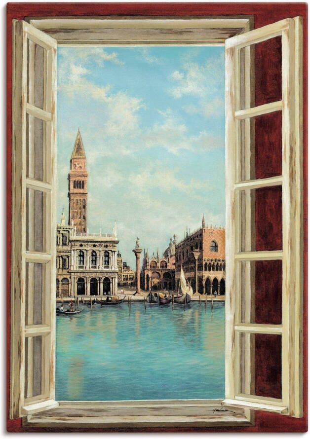 Artland Artprint Raam met uitzicht op Venetië als artprint op linnen poster muursticker in verschillende maten - Foto 1