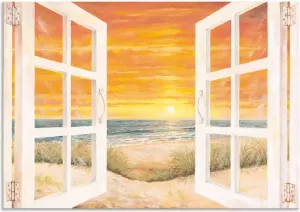 Artland Artprint Raam op zee in vele afmetingen & productsoorten artprint van aluminium artprint voor buiten artprint op linnen poster muursticker wandfolie ook geschikt voor de badkamer (1 stuk)
