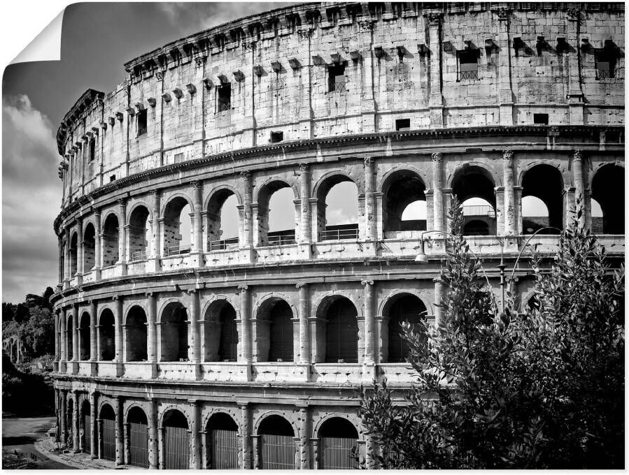 Artland Artprint Rome Colosseum monochroom als artprint van aluminium artprint voor buiten poster in diverse formaten - Foto 6