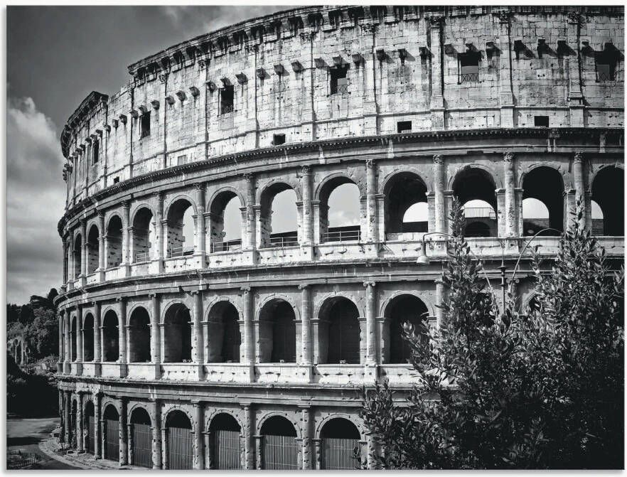 Artland Artprint Rome Colosseum monochroom als artprint van aluminium artprint voor buiten poster in diverse formaten - Foto 7