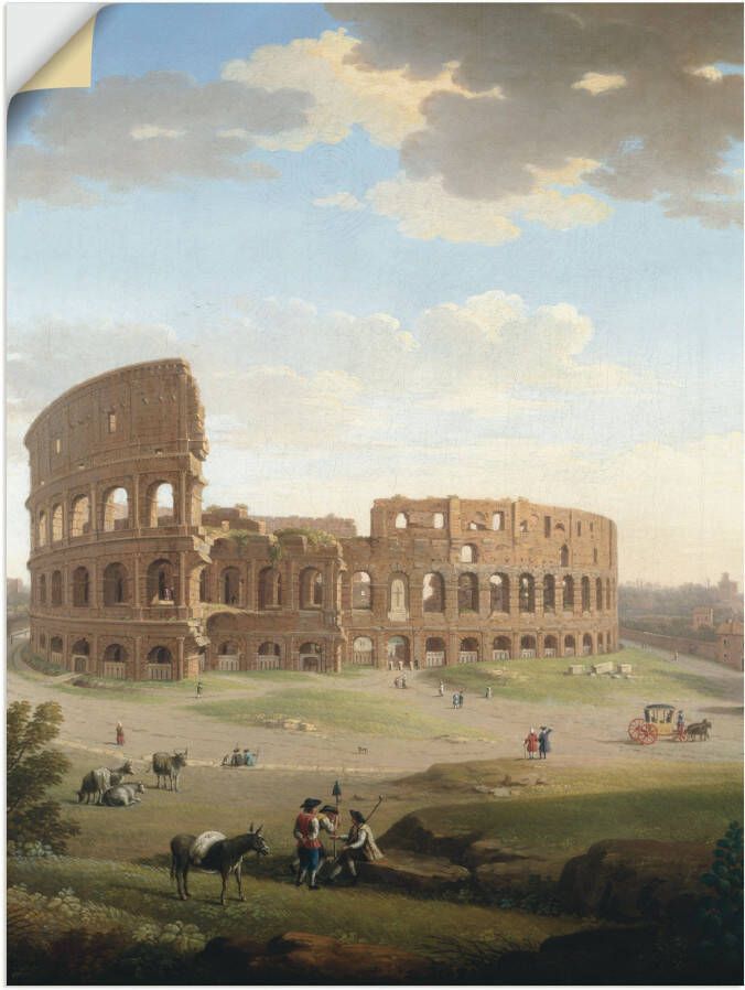 Artland Artprint Rome uitzicht op het Colosseum als artprint van aluminium artprint op linnen muursticker of poster in verschillende maten