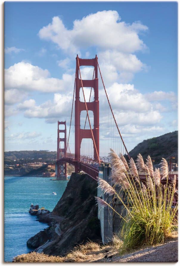 Artland Artprint San Francisco Golden Gate Bridge als artprint op linnen in verschillende maten - Foto 1